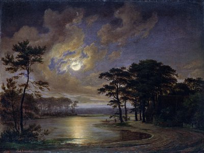 Morze Holsztyńskie - Światło Księżyca, 1847 autorstwa Johann Georg Haeselich