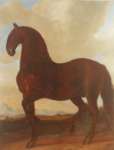 Gniady ogier w stadninie Eisgruber autorstwa Johann Georg Hamilton