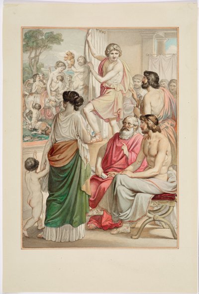Malarz Zeuxis prezentuje swój obraz centaura autorstwa Johann Georg Hiltensperger