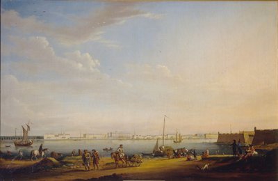 Widok Placu Pałacowego i Ogrodu Letniego od strony Petersburga, ok. godz. 1800 autorstwa Johann Georg Mayr