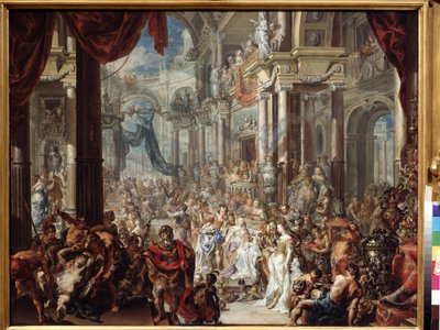 Przypowieść o weselu. Przypowieść o uczcie weselnej. Obraz Johanna Georga Platzera (1704-1761) autorstwa Johann Georg Platzer