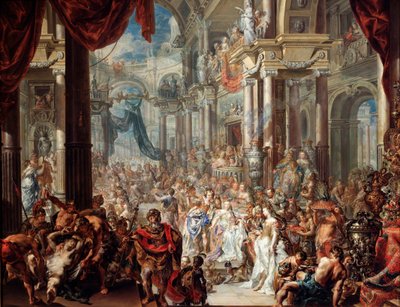 Przypowieść o uczcie weselnej”, 1737. autorstwa Johann Georg Platzer