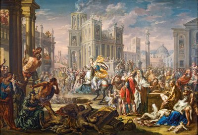 Ofiarna śmierć Marka Curtiusa. autorstwa Johann Georg Platzer
