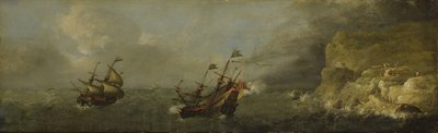 Seascape (olej na desce dębowej) autorstwa Johann Georg Stuhr