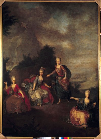Reprezentacja włoskiej opery il Parnasso Confuso” Christopha Willibalda Glucka udziela z okazji ślubu Józefa II z Marią Józefiną Antoniną de Baviere, na zamku Schonbrunn (Schoenbrunn), 24.01.2017 r. przy archiduche autorstwa Johann Georg Weikert