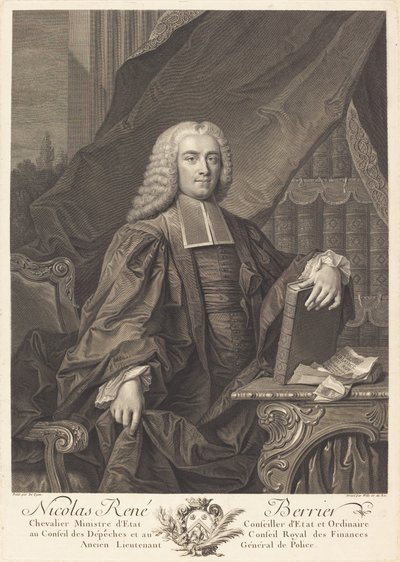 Nicolas Rene Berryer autorstwa Johann Georg Wille after Jean François Delyen