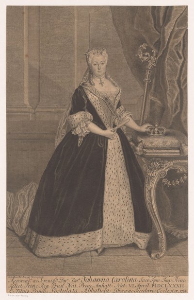 Portret Johanny Charlotte z Anhalt-Dessau autorstwa Johann Georg Wolffgang