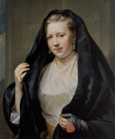Portret eleganckiej damy autorstwa Johann Georg Ziesenis