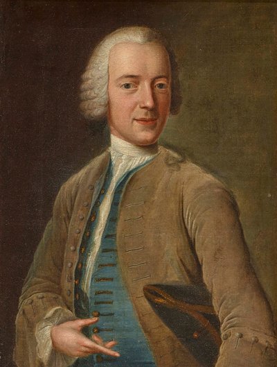 Autoportret, ok. 1744 . autorstwa Johann Georg Ziesenis the Younger