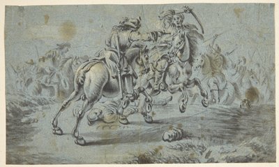 Scena bitwy jeździeckiej z Turkami? autorstwa Johann Georg von Bemmel