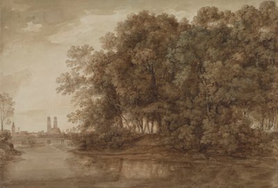 Widok na Monachium z Praterinsel autorstwa Johann Georg von Dillis