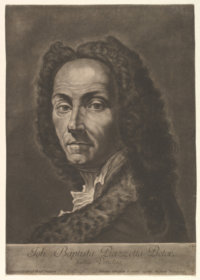Portret Giovanniego Battisty Piazzetty, początek XVIII wieku. autorstwa Johann Gottfried Haid
