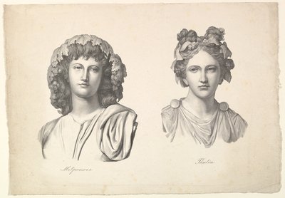 Melpomena i Thalia, 1823-26. autorstwa Johann Gottfried Schadow