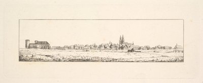Widok na Stare Miasto z kościołem i wysokimi domami szczytowymi. autorstwa Johann Gottfried Schadow