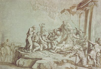 Adoracja pasterzy autorstwa Johann Gottlieb Prestel