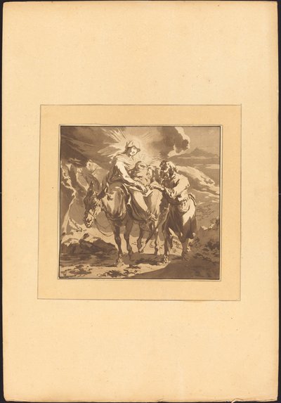 Ucieczka do Egiptu autorstwa Johann Gottlieb Prestel after Nicolaes Pietersz Berchem