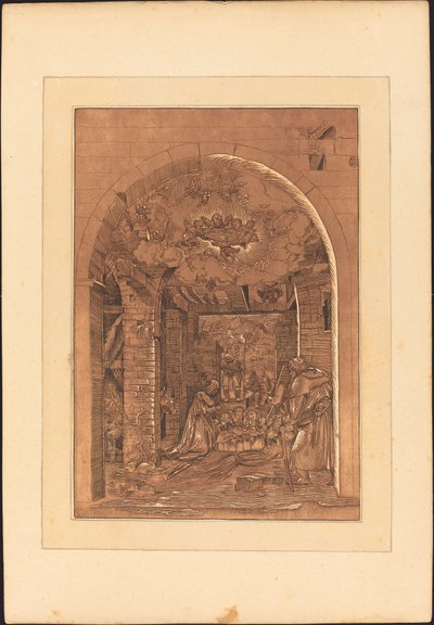 Adoracja pasterzy autorstwa Johann Gottlieb Prestel after a 16th Century German Artist