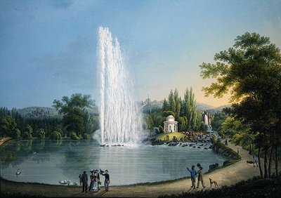 Wielka Fontanna, c.1820 (kolor lito) autorstwa Johann Heinrich Bleuler