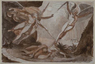 Szatan dotknięty włócznią Ithuriela autorstwa Johann Heinrich Füssli