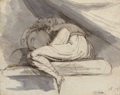 Kobieta siedząca zwinięta w kłębek autorstwa Johann Heinrich Füssli