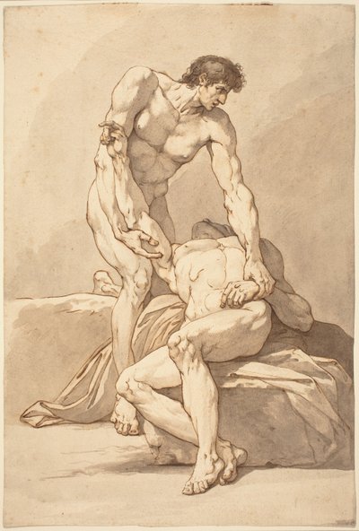 Dwóch nagich mężczyzn autorstwa Johann Heinrich Lips
