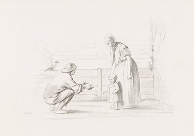 pierwsze kroki Dzieci morza (tytuł na obiekcie) autorstwa Johann Heinrich Maria Hubert Rennefeld