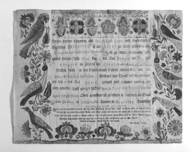 Akt urodzenia i chrztu z 1786 r. autorstwa Johann Heinrich Otto