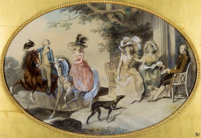 Lady St. Aubyn i jej Rodzina (pióro i pędzel i czarny tusz, akwarela i gwasz na papierze) autorstwa Johann Heinrich Ramberg