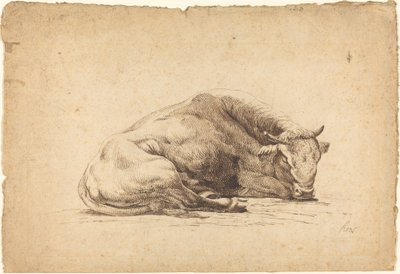 Śpiący byk autorstwa Johann Heinrich Roos