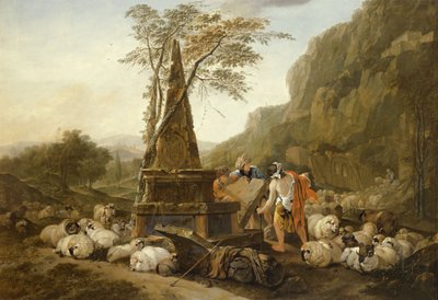 Spotkanie Jakuba i Racheli przy studni autorstwa Johann Heinrich Roos