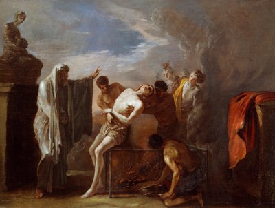 Męczeństwo św. Wawrzyńca – Johann Heinrich Schonfeld (ok. 1609-1683), olej na płótnie, 75x101 cm autorstwa Johann Heinrich Schonfeldt
