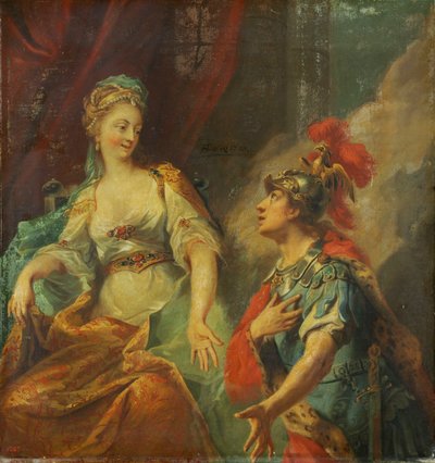 Eneasz przed Dydoną autorstwa Johann Heinrich Tischbein