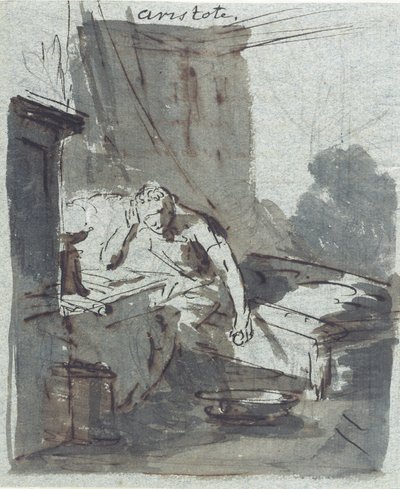 Arystoteles (grafit, tusz i wash na papierze) autorstwa Johann Heinrich Tischbein