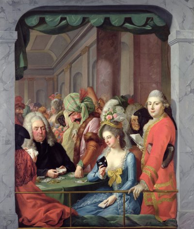 Zamaskowane osobowości dworu w Kassel autorstwa Johann Heinrich Tischbein