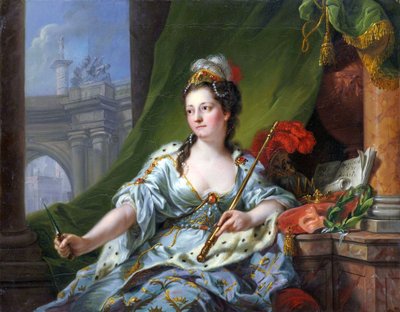 Muza Melpomene (dziewięć muz, 1771) autorstwa Johann Heinrich Tischbein