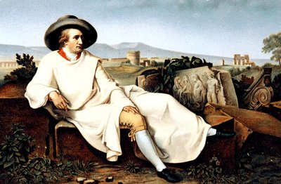 Goethe we Włoszech, pocztówka, ok. 1900 autorstwa Johann Heinrich Wilhelm (after) Tischbein