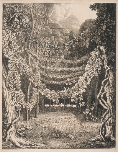 Wyimaginowany widok winnicy wzdłuż drogi do jaskini Polifema autorstwa Johann Heinrich Wilhelm Tischbein