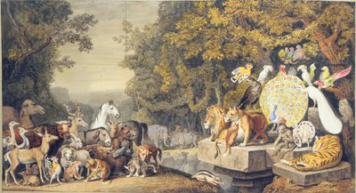 The Court of the Animals, ilustracja do Canto IV Goethego „Reineke Fuchs” autorstwa Johann Heinrich Wilhelm Tischbein