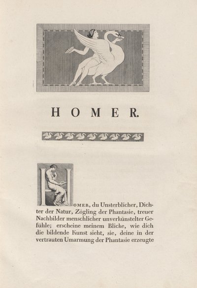 Homer zaczerpnięty ze starożytności autorstwa Johann Heinrich Wilhelm Tischbein for authors Homer and Christian Gottlob Heyne