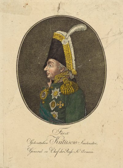 Portret feldmarszałka księcia Michaiła Kutuzowa 1745-1813, ok. 1930 r. 1790. autorstwa Johann Hieronymus Loeschenkohl