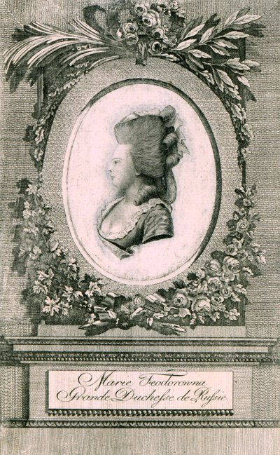 Portret wielkiej księżnej Marii Fiodorownej Zofii Doroty Wirtembergii 1759-1828, 1781 autorstwa Johann Hieronymus Loeschenkohl