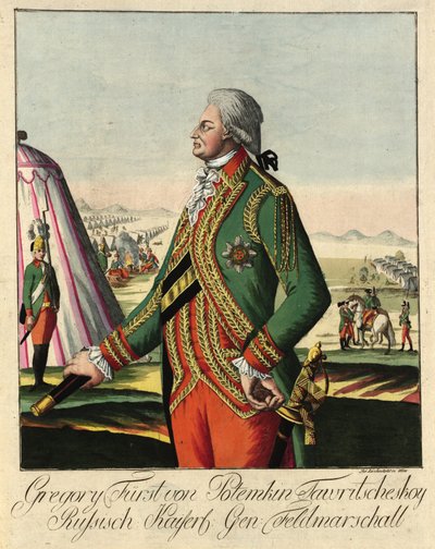 Książę Grigorij Aleksandrowicz Potiomkin 1739-1791, c. 1790. autorstwa Johann Hieronymus Loeschenkohl