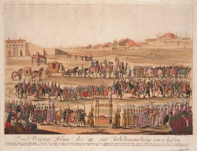 Wjazd sułtana Selima III do przepasania szabli w dniu 13 kwietnia 1789 r. 1789 autorstwa Johann Hieronymus Loeschenkohl