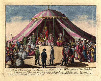 Złożenie paszy chocińskiej przez księcia Jozjasza sasko-koburskiego i generała..., wrzesień 1788. autorstwa Johann Hieronymus Loeschenkohl