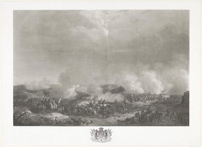 Książę Orange w bitwie pod Quatre-Bras, 1815 Dwanaście tablic przedstawiających przybycie i inaugurację Wilhelma I w Brukseli oraz bitwy pod Quatre-Bras i Waterloo w 1815 roku (tytuł serii) autorstwa Johann Hürlimann