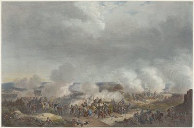 Książę Orange w bitwie pod Quatre-Bras, 1815 Dwanaście tablic przedstawiających przybycie i inaugurację Wilhelma I w Brukseli oraz bitwy pod Quatre-Bras i Waterloo w 1815 roku (tytuł serii) autorstwa Johann Hürlimann