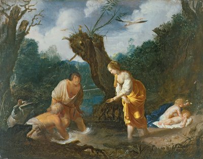 Latona przekształcająca chłopów w żaby, ok. 1644 (olej na miedzi) autorstwa Johann Hulsman