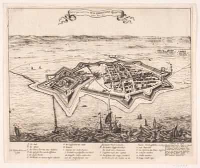 Miasto i Castel Landskron podbite przez I.K.M Cristiano Quinto Anno 1676 autorstwa Johann Husman