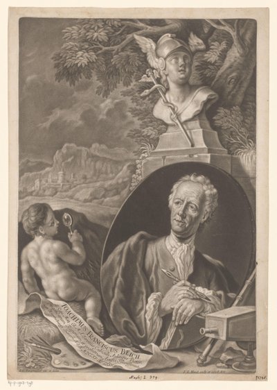 Portret Joachima Franza Beicha w wieku 80 autorstwa Johann Jacob Haid