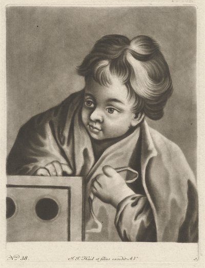 Chłopiec z pudełkiem autorstwa Johann Jacobus Haid